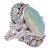 Large Opal Diamond Ring 18k 6.75 For Sale