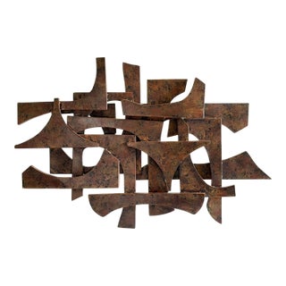 1960s–1970s Brutalist Style Abstract Wall Sculpture in the Style of Curtis Jere by Austin Productions For Sale