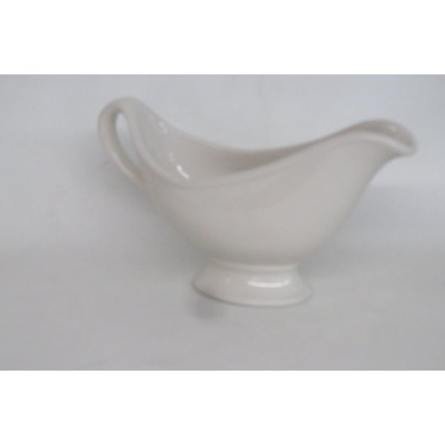 Mid 20th Century Hall Ceramic Gravy Boat Mid Century Modern Cream Color Dish Made in Usa For Sale - Image 10 of 14
