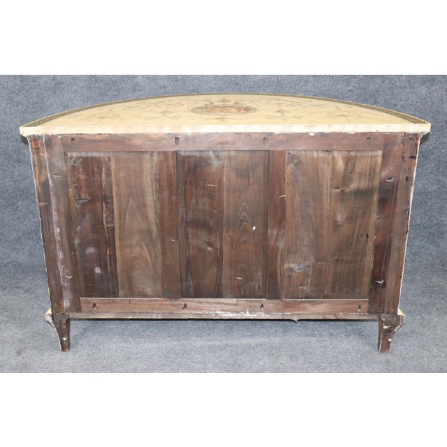 Antique English Adams Style White Painted Demilune Commode For Sale - Image 4 of 18