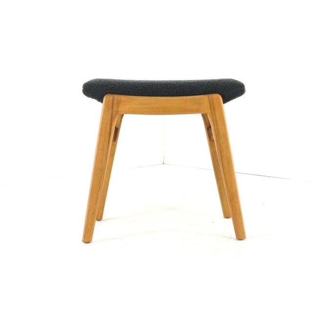 Vintage Ottoman in Solid Wood and Fabric For Sale - Image 11 of 11