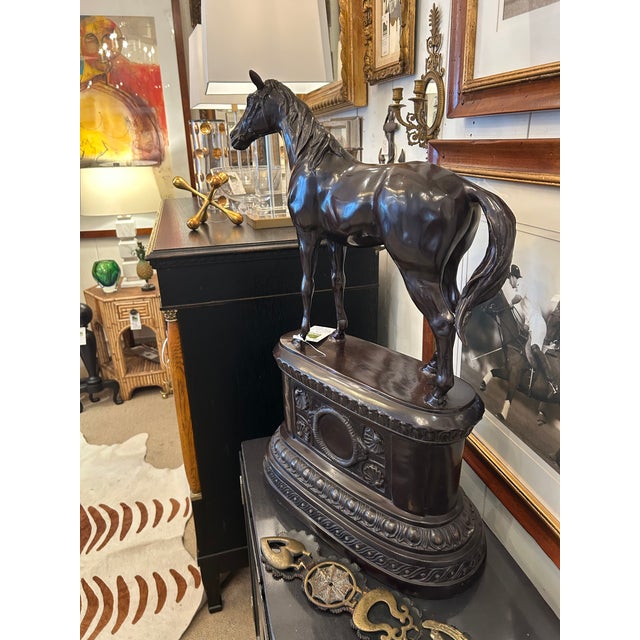 1970s Large Bronze Vintage Equestrian Horse Sculpture For Sale - Image 5 of 7