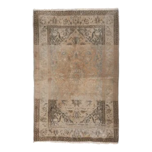 Mid 20th Century Distressed Faded Vintage Persian Rug, 03'05 X 05'03