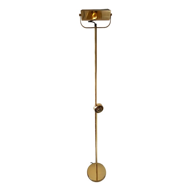 Italian Floor Lamp in Polished Brass, 1970s For Sale