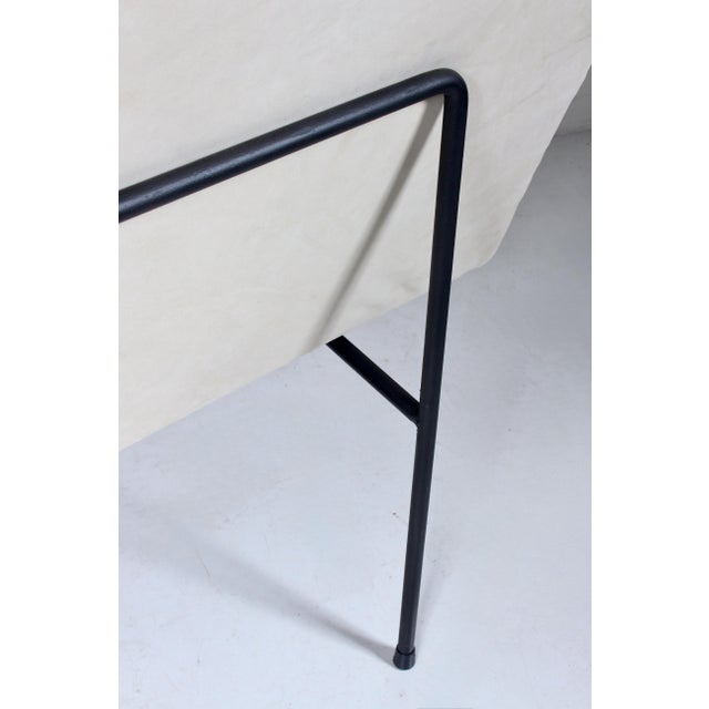 Mid 20th Century Milo Baughman for Pacific Iron Style Suede and Iron Settee For Sale - Image 15 of 18