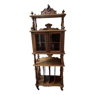 1920s French Walnut Music Stand Etagere For Sale