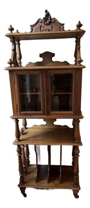 1920s French Walnut Music Stand Etagere