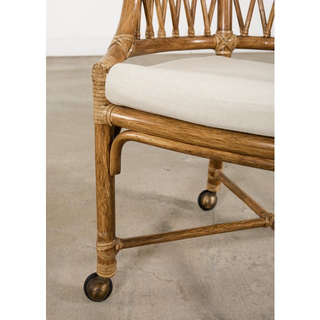 McGuire Organic Modern Rattan Barrel-Back Dining Chair For Sale - Image 13 of 18