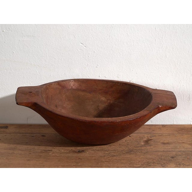Rustic Small Antique Wooden Bowl For Sale - Image 3 of 7