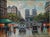 Original Antione Blanchard Paris Street Scene Oil Painting.