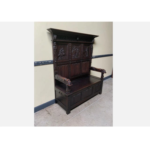 Age: circa 1880 Wood type: solid oak Condition: very good, well-maintained, refurbished original condition (minor signs of...