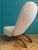 Completely restored and reupholstered in Dedar Alpaca Bouclé. Interior rebuilt with new coil springs. The cherry wood...