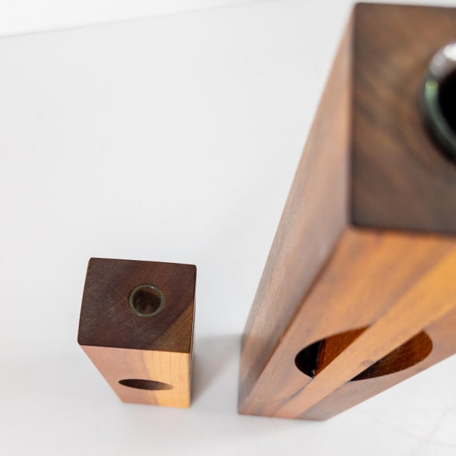 Mid-Century Modern Black Walnut Flower Bud Vases For Sale - Image 11 of 12