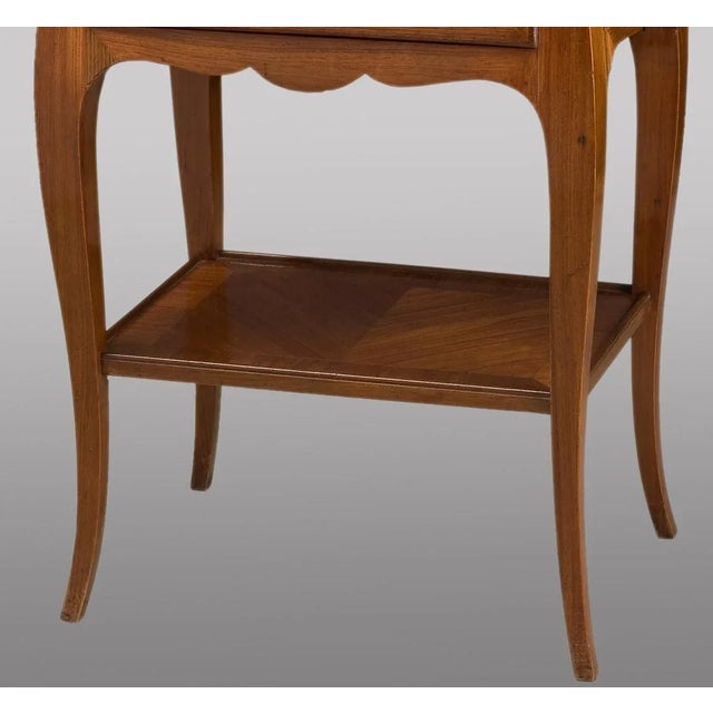 French Louis XV Rosewood and Marble Side Table For Sale - Image 3 of 9