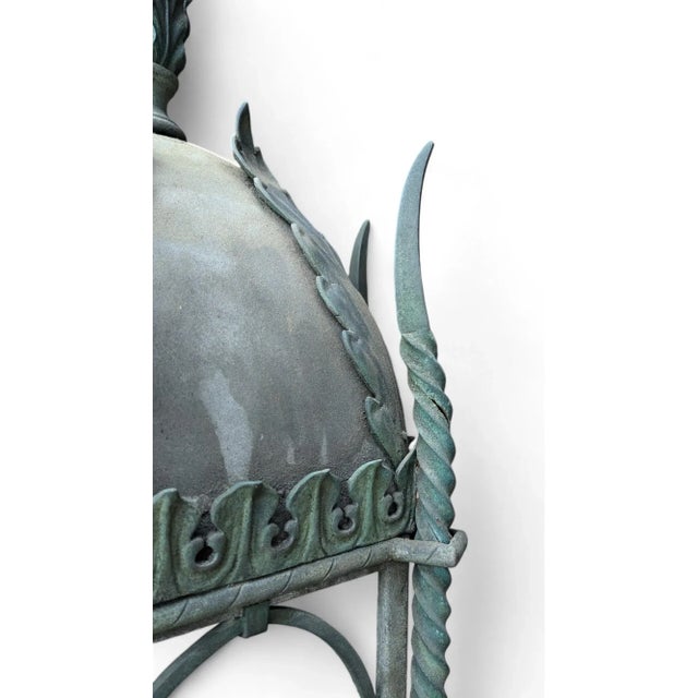Early 20th Century Early 20th Century Bronze Verdigris Spanish Revival Exterior Lantern For Sale - Image 5 of 9