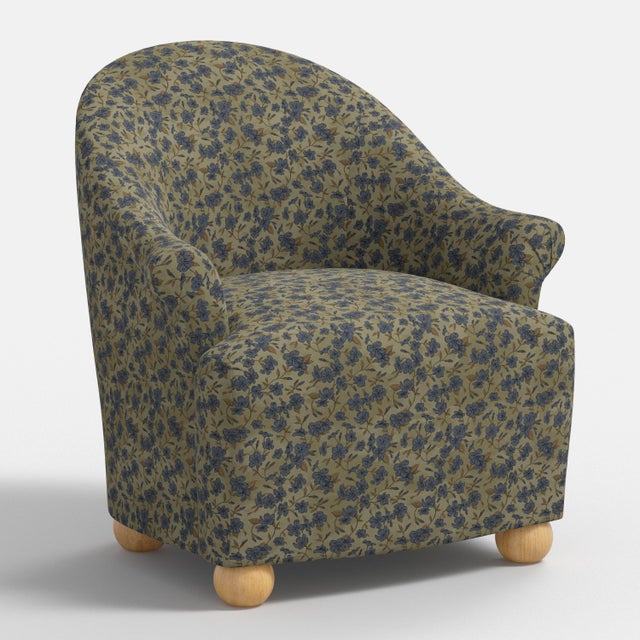 Stoffer Home x Cloth & Company Marie Bun Foot Chair in Dogwood Floral Sage For Sale - Image 9 of 9