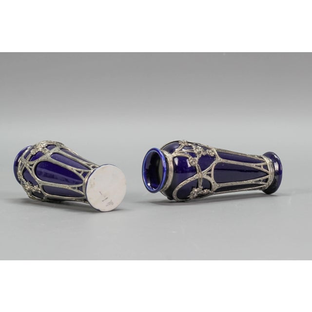 Small Art Nouveau Glazed Ceramic Vases, Set of 2 For Sale - Image 15 of 18