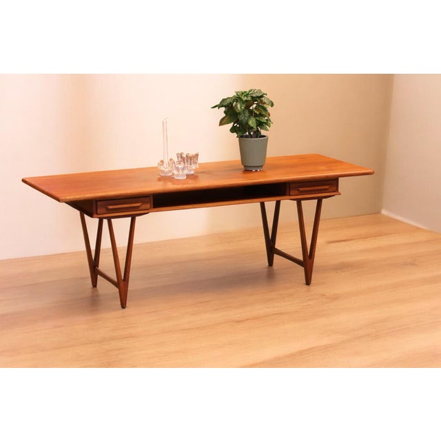 Coffee Table in Teak with Drawers and Magazine Rack by EW Bach, 1960s For Sale - Image 17 of 18