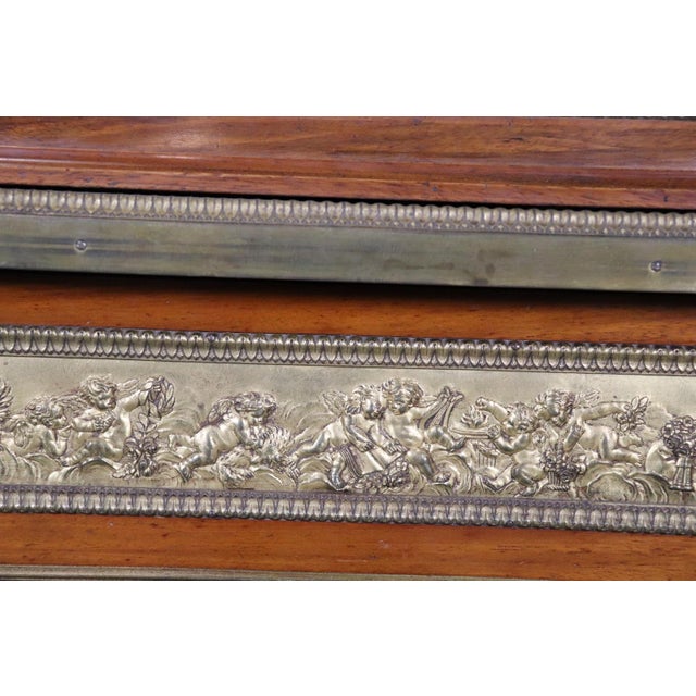 Louis XVI 19th C. Bronze Mounted Figural Marqetry Inlaid Roll Top Desk For Sale - Image 17 of 17