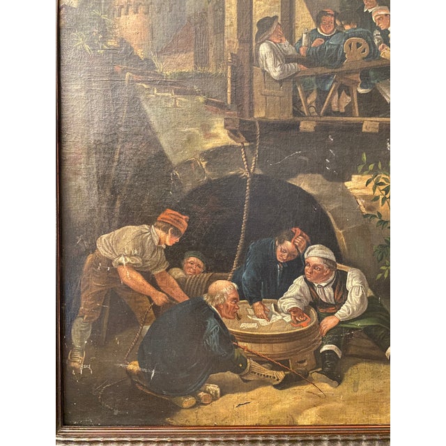 Wood 19th Century German Genre Painting Attributed to Johann Sperl Village Scene For Sale - Image 7 of 13