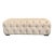 Tufted Ultra-Suede Bench With Lucite Feet by Shlomi Haziza for H Studio For Sale