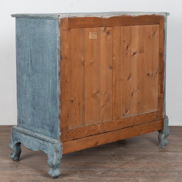 Late 18th Century Blue Swedish Rococo Chest of Four Drawers For Sale - Image 18 of 18