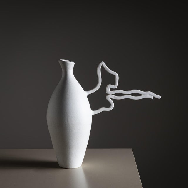 Ceramic 21st Century White Ceramic Vase by Poemu, France For Sale - Image 7 of 18