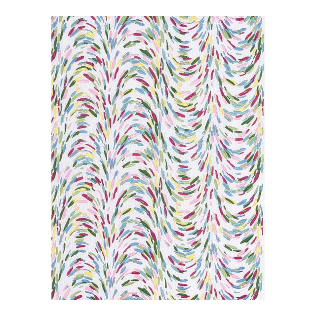 The House of Scalamandré Fountain Embroidery Fabric, Printemps For Sale