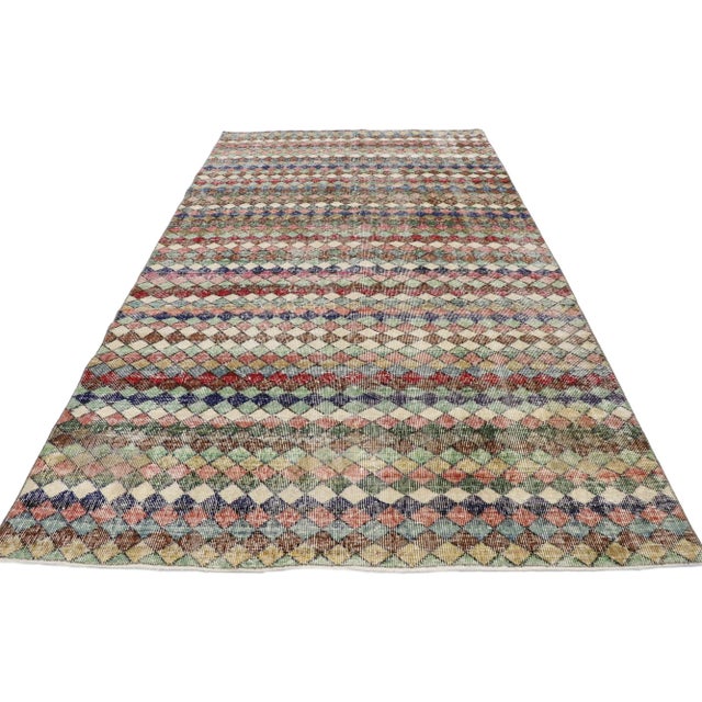Zeki Muren Vintage Turkish Sivas Rug - 04'10 X 08'08 For Sale - Image 4 of 10