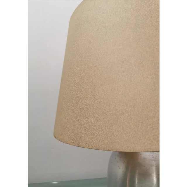 Table Lamp in Brushed Aluminum & Italian Fabric, 1970s For Sale - Image 9 of 12