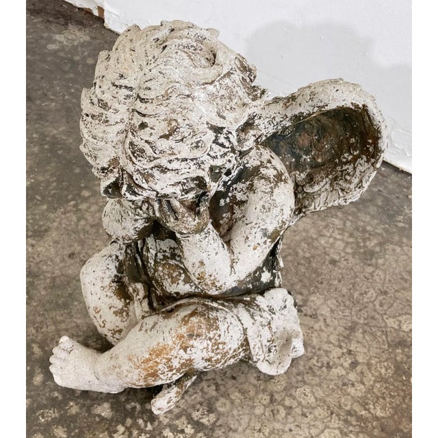 Vintage Concrete Angel Garden Ornament Chairish