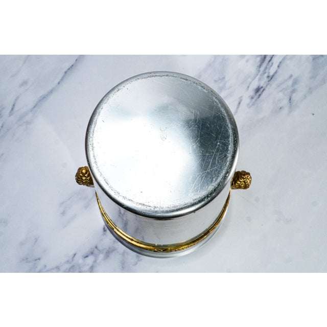 1930s Incredible Art Deco Antique Aluminum Brass Wine Cooler Ice Bucket Grape Design Trophy Presentation Horse Show For Sale - Image 11 of 12