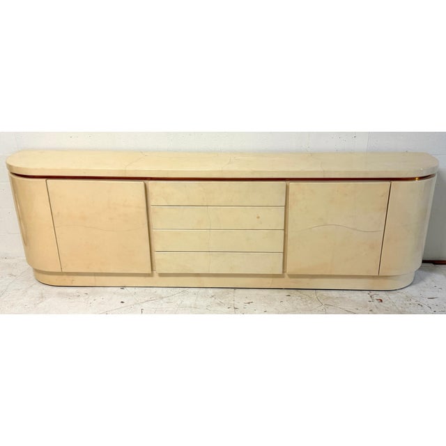 Monumental Karl Springer Goatskin Lacquer Credenza/Sideboard America, circa 1970s–1980s This exceptional monumental...