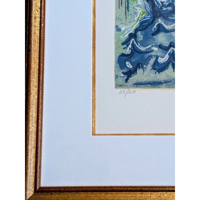 Salvador DALI - Neptune - Original Hand-Signed Color Lithograph and Relief on paper, 1983. Signed in pencil by Dali and...