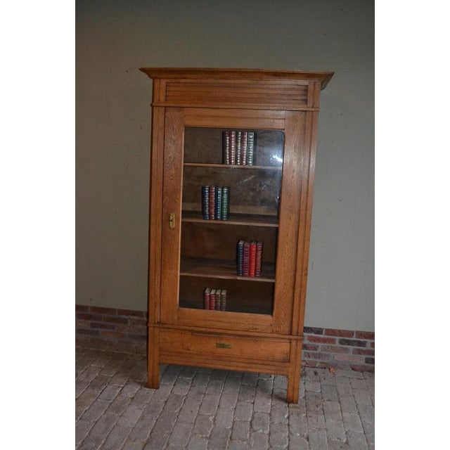 Antique Oak Art Deco Display Cabinet For Sale - Image 11 of 11