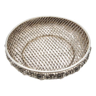 Circular Silver Flower Box For Sale