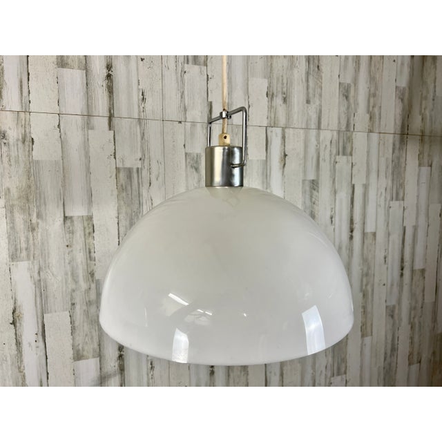 White Lightolier Dome Pendants - a Pair For Sale - Image 8 of 12