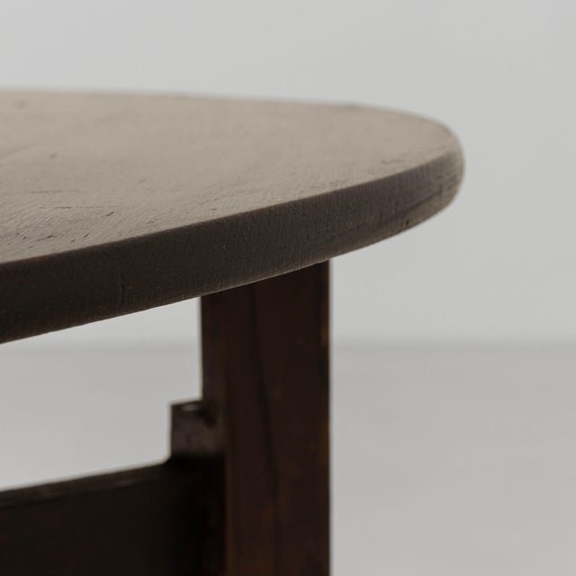 1880s French Ellipse Wooden Gateleg Table In Original Patina For Sale - Image 10 of 18