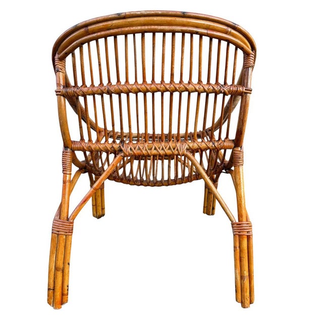 Vintage French Rattan Armchairs, 1960s, Set of 4 For Sale - Image 18 of 18
