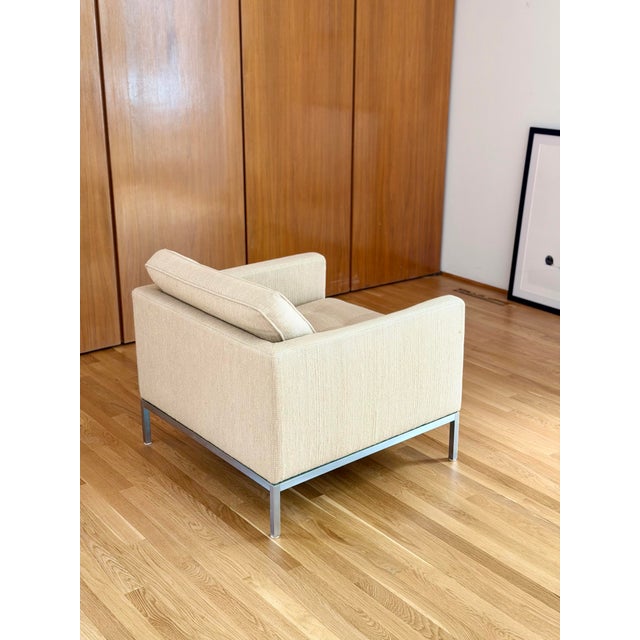 Knoll Vintage Florence Knoll Relaxed Lounge Chair Neutral Ivory For Sale - Image 4 of 12