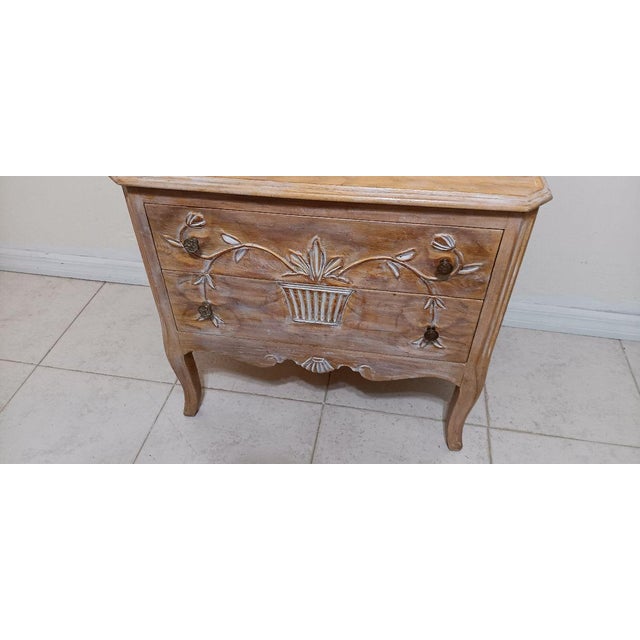 Wood 1980s French Country Style Whitewash Nightstand Davis Furniture For Sale - Image 7 of 10