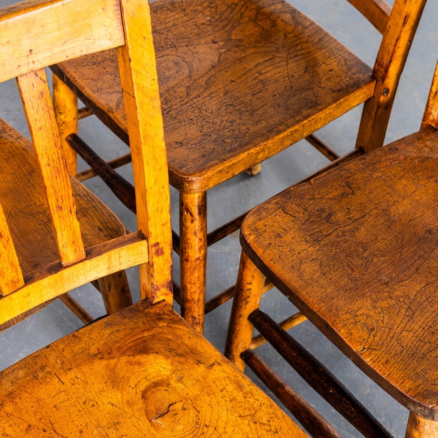 1940’s Solid Elm Slat Back Church – Chapel Dining Chairs - Set Of Four England has a wonderfully rich heritage for making...