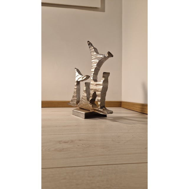 Gino Masciarelli, Informal Design Sculpture, 1970s, Silver Metal For Sale - Image 6 of 11