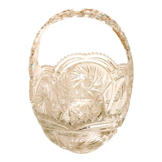 Vintage Violetta Polish Lead Crystal Basket For Sale