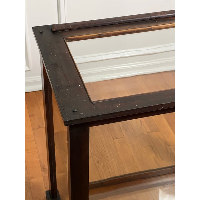 Antique English Six-Pane Glass and Mahogany Display Showcase Vitrine, C. 1900 For Sale - Image 11 of 14