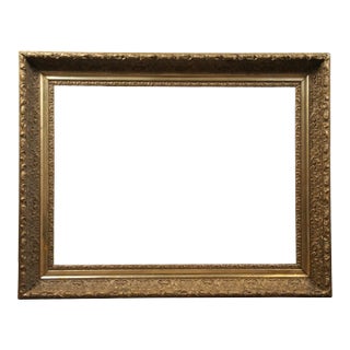 Antique Carved Oak Gilt Gold Acanthus Foliate Picture Art Mirror Frame For Sale