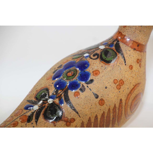 Mexican Tonala Pottery Hand Painted Bird | Chairish