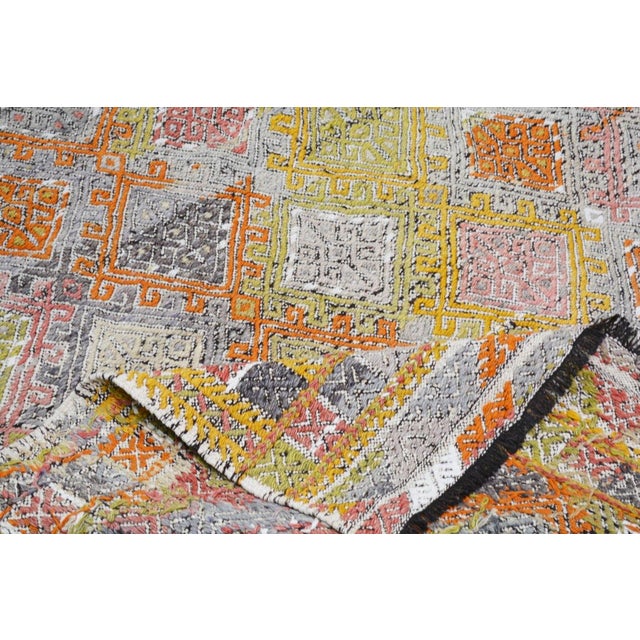 Turkish Vintage Turkish Anatolian Flatweaved Wool Rug, 4'6''x6'2'' For Sale - Image 3 of 4