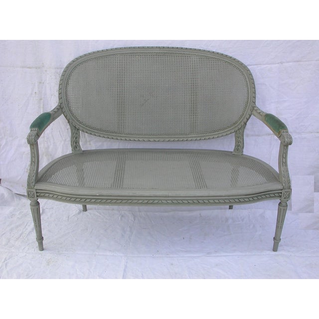 Lacquered Vienna Straw Living Room Set, 1890s, Set of 3 For Sale - Image 10 of 15