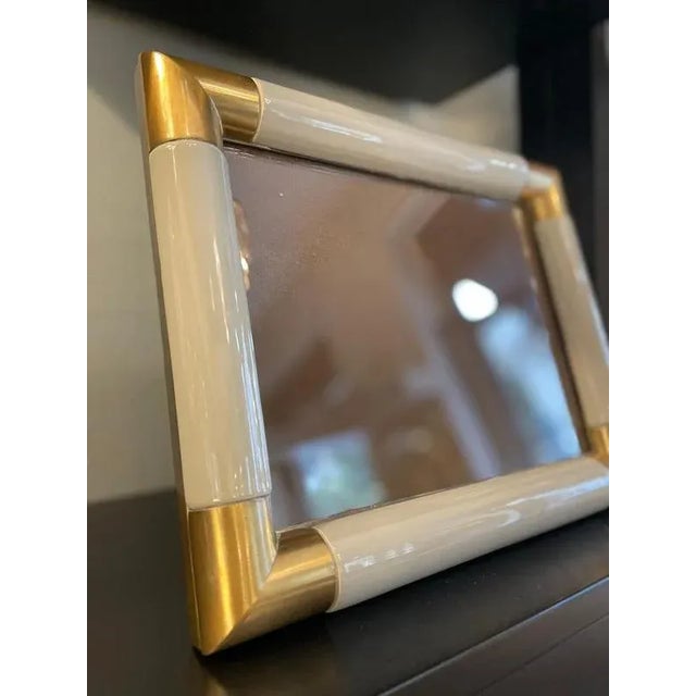 1970s Brass and Grey Ceramic Frame, 1970s For Sale - Image 5 of 8